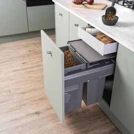 Caple SB5005402 Side Mounted Dual Bin 66L - Gray