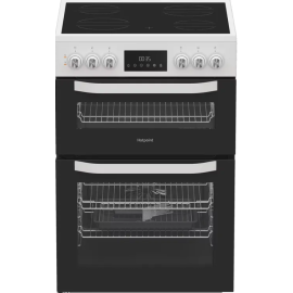 Hotpoint HTE6VDCW - White 60cm Electric Cooker - Ceramic Hob 