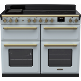 Rangemaster ESDLB110EIPMSB/AB1 110cm Induction Range Cooker Misty Blue and Antique Brass