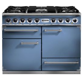 Falcon 1092 Deluxe Dual Fuel Range Cooker China Blue And Nickel Matt Pan Supports F1092DXDFCA/NM