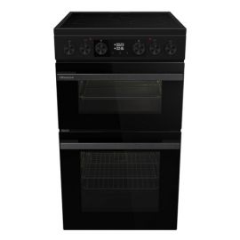 Hisense HDCEC5C10B 50cm Double Oven Electric Cooker with Ceramic Hob - Black