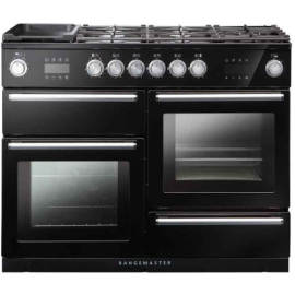 Rangemaster NEX110SODFFBL/C Nexus 110cm Dual Fuel Range Cooker With Steam 119760 – Black