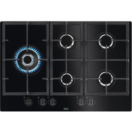 AEG HKB75820NB 6000 Gas on Glass 75cm 5 Burner Black Hob