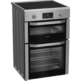 Hotpoint HDE6IDC2X Induction Electric Cooker with Double Oven, Stainless Steel