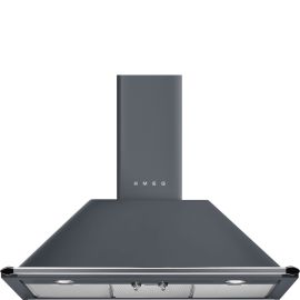 Smeg Victoria Chimney Cooker Hood, Slate Grey KT90GRE
