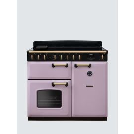Rangemaster Classic Deluxe CLDL100EIPHTH/AB1 100cm Electric Range Cooker with Induction Hob, Heather/Antique Brass