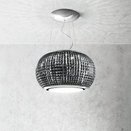 Elica INTERSTELLAR-B 65cm Wide Ceiling Mounted Hood - Black Glass - A Rated