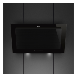 Smeg KV194B3 90cm Linea Black Wall Mounted Chimney Hood
