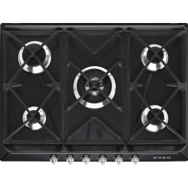 Smeg Victoria 5 Burner 75cm Gas Hob Black SR975NGH