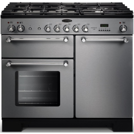 Rangemaster Kitchener 100 Dual Fuel Stainless Steel And Chrome KCH100DFFSS/C