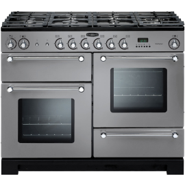 Rangemaster Kitchener 110 Dual Fuel Stainless Steel And Chrome KCH110DFFSS/C