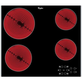 Whirlpool AKT8090LX 60cm Black 4 Zone Ceramic Hob with Stainless Steel Trim