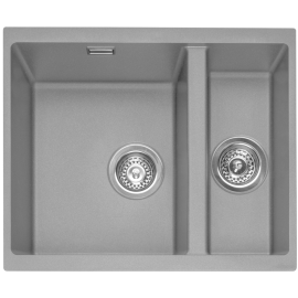Caple LEE150UPG Leesti 150 1.5 Bowl Undermount Sink Right Hand Small Bowl – GREY