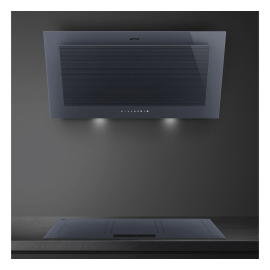 Smeg KV194G 90cm Linea Neptune Grey Wall Mounted Chimney Hood