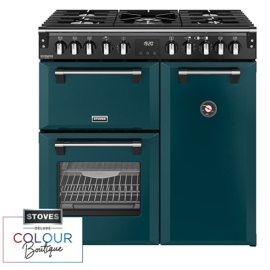 Stoves DX RCA RICH90DF 444412007 90cm Dual Fuel Range Cooker, Deep Marine Green