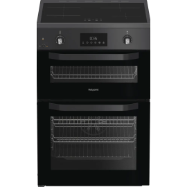 Hotpoint HDE6IDC2SA Induction Electric Cooker with Double Oven, Grey