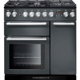 Rangemaster Nexus 90cm Dual Fuel Slate And Chrome NEX90DFFSL/C