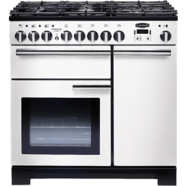 Rangemaster Professional Deluxe 90 White And Chrome PDL90DFFWH/C 