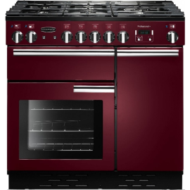 Rangemaster Professional Plus 90 Dual Fuel Cranberry And Chrome PROP90DFFCY/C