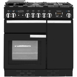 Rangemaster Professional Plus 90 Dual Fuel Black And Chrome PROP90DFFGB/C