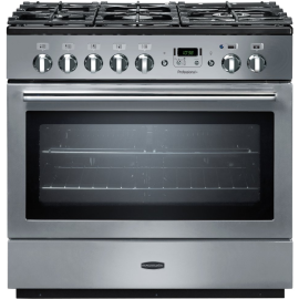 Rangemaster PROP90FXPDFFSS/C 90cm Dual Fuel Range Cooker Professional Plus FXP Stainless Steel / Chrome, A Rated