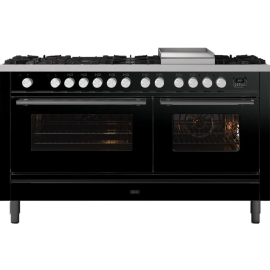 Ilve Roma P15FWE3 150cm Dual Fuel Range Cooker Gloss Black