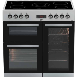 Beko 90cm Double Oven Range Electric Cooker - Stainless Steel - KDVC90X