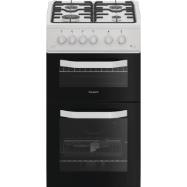 Hotpoint HTG5GCW Freestanding 50cm Gas Twin Cavity Cooker in White