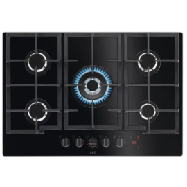 AEG HKB75450NB 75cm Gas Hob Black Glass