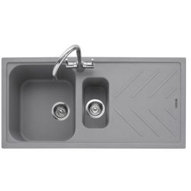 Caple Veis 150 Inset Granite Sink with Drainer Pebble Grey