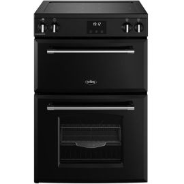 Belling 444411815 60cm Wide Farmhouse Double Oven Cooker in Black Induction Hob