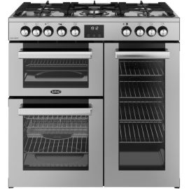 Belling 444411794 COOKCENTRE 90DF 90cm Dual Fuel Range Cooker, Stainless Steel