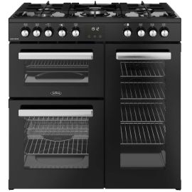 Belling 444411793 90cm Wide Cookcentre Dual Fuel Range Cooker in Black