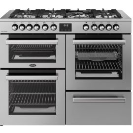 Belling 444411806 110cm Wide Cookcentre Dual Fuel Range Cooker in Stainless Steel