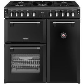 Stoves 444411867 90cm Wide Richmond Deluxe Dual Fuel Range Cooker in Black