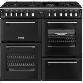Stoves 444411871 100cm Wide Richmond Deluxe Dual Fuel Range Cooker in Black