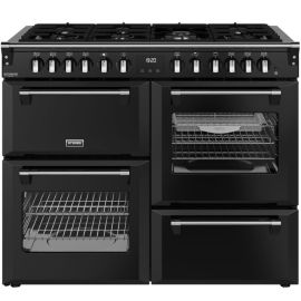 Stoves 444411876 110cm Wide Richmond Deluxe Dual Fuel Range Cooker in Black