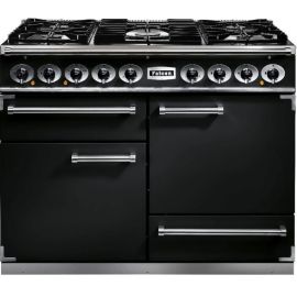 Falcon Deluxe F1092DXDFBL-CM 110cm Wide Dual Fuel Range Cooker - Black / Chrome - A Rated