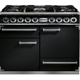 Falcon Deluxe F1092DXDFBL-BM 110cm Wide Dual Fuel Range Cooker - Black / Brass - A Rated