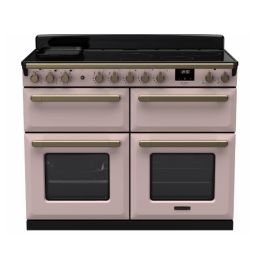 Rangemaster Estel Deluxe ESDLB110EIPPPK/AB1 110cm Induction Range Cooker Pale Pink / Antique Brass, A Rated