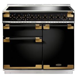 Rangemaster Elise Luxe 100 Induction Black with Black / Antique Brass trim