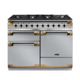 Rangemaster ELS110DFFSS/BE ELISE 110cm Dual Fuel Range Cooker Black/Antique Brass - Stainless