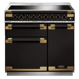 Rangemaster Elise Luxe 90 Induction Black with Black / Antique Brass trim