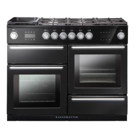 Rangemaster NEX110SODFFCB/C Nexus Steam 110 Dual Fuel Charcoal Black with Chrome trim