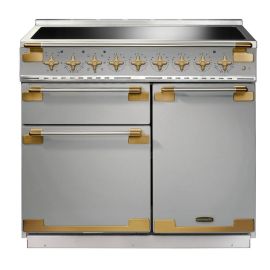 Rangemaster Elise Luxe 100 Induction Stainless Steel with Antique Brass trim