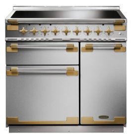Rangemaster Elise ELS90EISS/AB Luxe 90 Induction Stainless Steel with Antique Brass trim