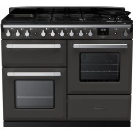 Rangemaster Estel Deluxe ESDLO110DFPSLT-CM1 110cm Wide Dual Fuel Range Cooker - Slate / Chrome