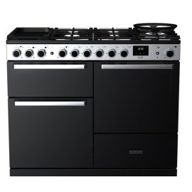 Rangemaster EDDLO110DFGBLK/CM1 Edge Deluxe 110 Dual Fuel Black Glass with Chrome trim