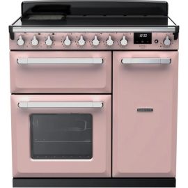 Rangemaster Estel Deluxe ESDL90EIPPPK/CM1 90cm Wide Induction Range Cooker - Pale Pink / Chrome