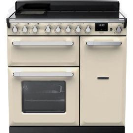 Rangemaster Estel Deluxe ESDL90EIPPCR/CM1 90cm Wide Induction Range Cooker - Pale Cream / Chrome